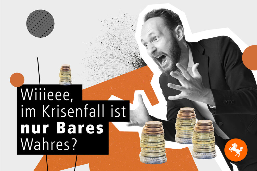 Kampagnenmotiv 6 "Wiiieee, im Krisenfall ist nur Bares Wahres?"