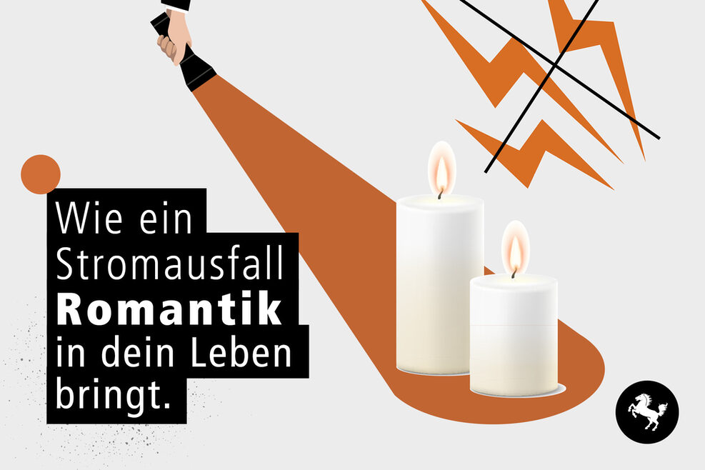 Kampagnenmotiv 5 "Wie ein Stromausfall Romantik in dein Leben bringt."