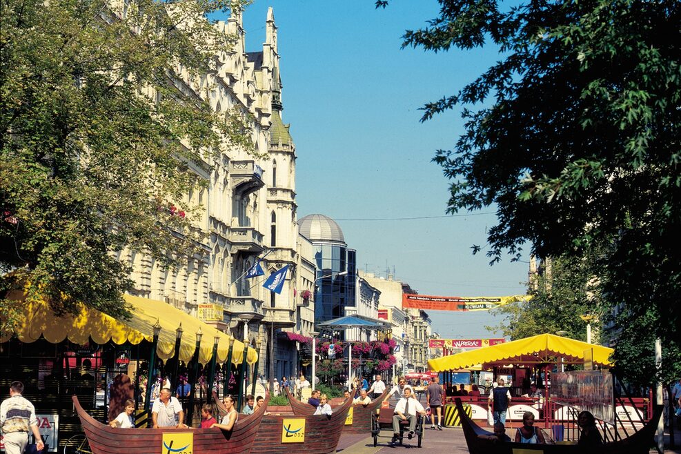 Blick in die Fußgängerzone von Lodz