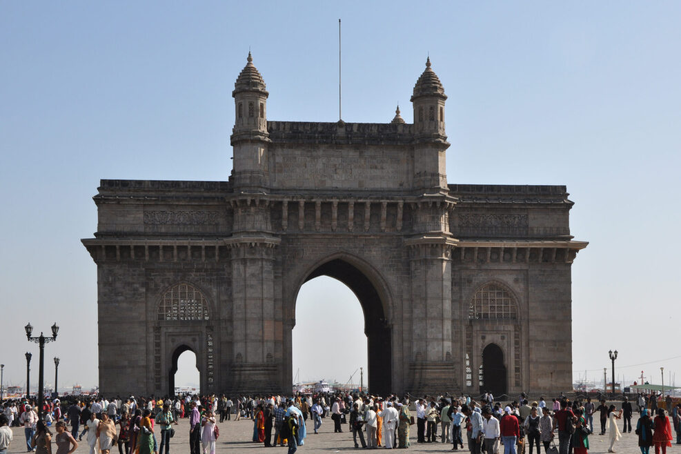 Aufnahme des Gateway of India, ein imposanter Triumphbogen