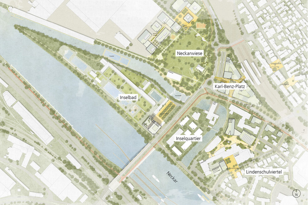 Lageplan des umgestalteten Veritel in Untertürkheim
