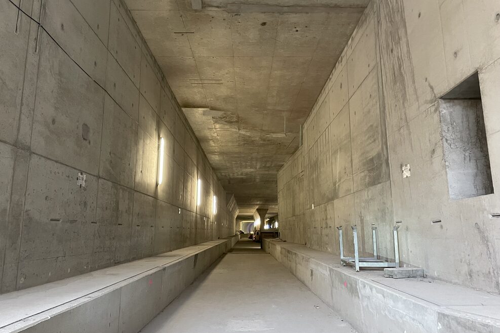 Blick in den Nordkopf des Bahnhofs: Hier werden später die aus Mannheim kommenden Züge zu den Bahnsteigen geführt.