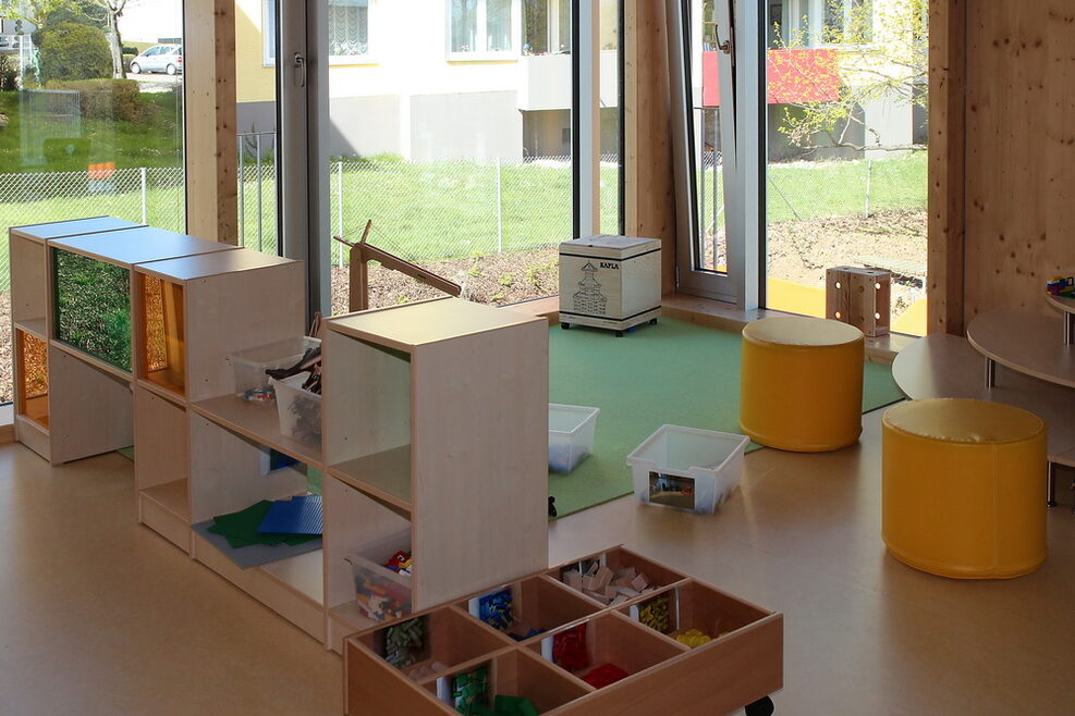 Unser Konstruktionsbereich für die 3- bis 6-Jährigen mit vielen Bausteinen.