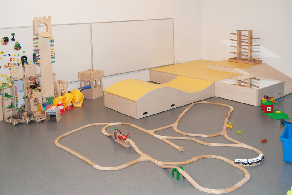Im Konstruktionsraum ist großflächiges Bauen für die Kinder möglich.