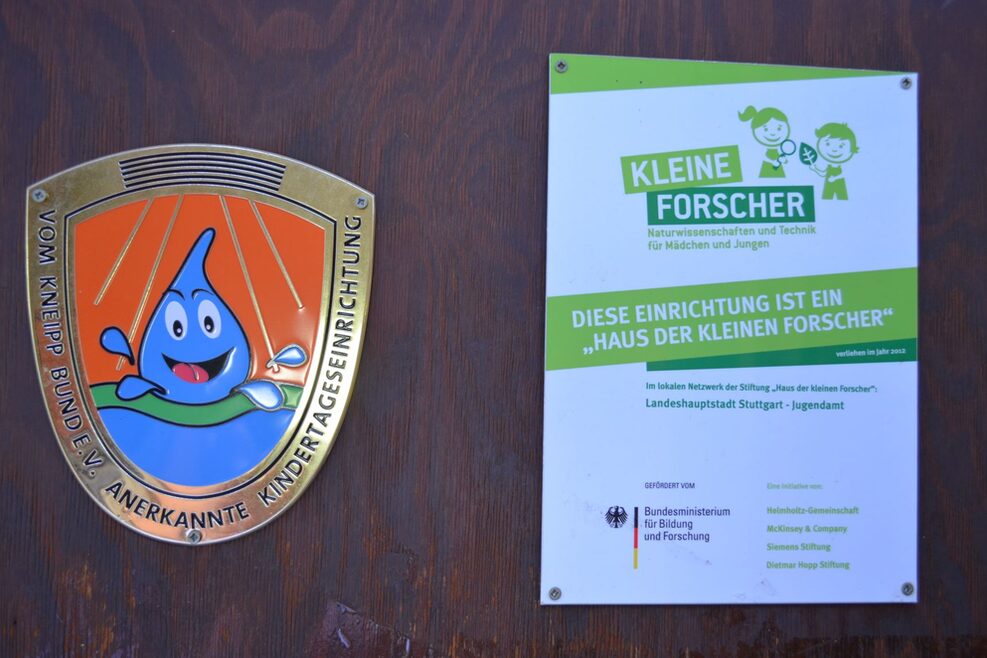 Die Urkunde bestätigt, dass diese Einrichtung ein "Haus der kleinen Forscher" ist.