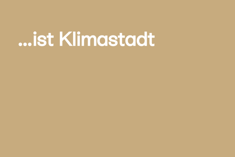Text auf beigem Grund: ... ist Klimastadt