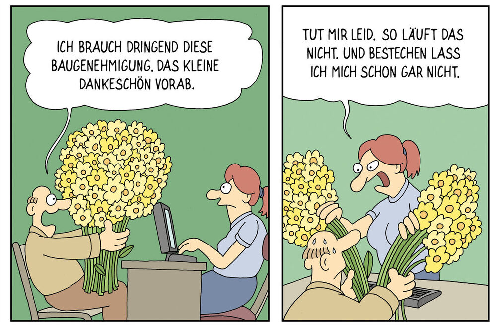 Cartoon gegen Korruption