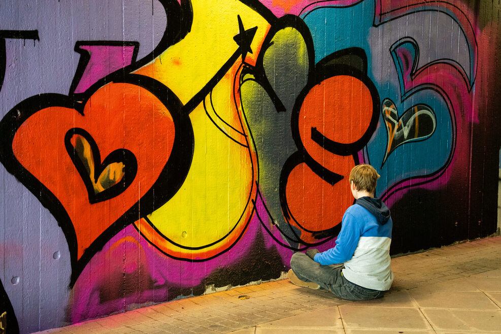 Graffiti Aktion in der Hall of Fame Vaihingen