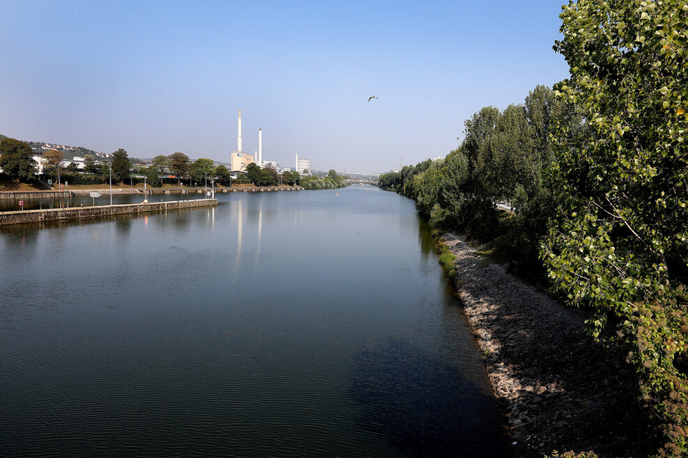 Der Neckar bei Untertürkheim.