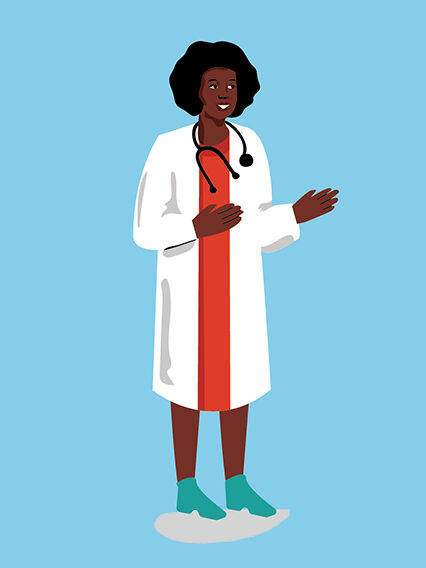 Eine Ärztin im Gespräch.