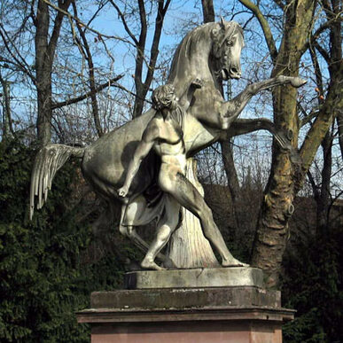 Skulptur: Rossebändiger-Gruppe