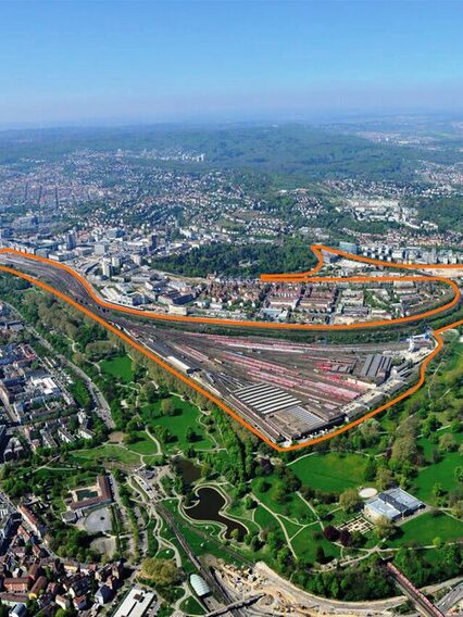 Luftbild vom Stadtquartier Stuttgart Rosenstein