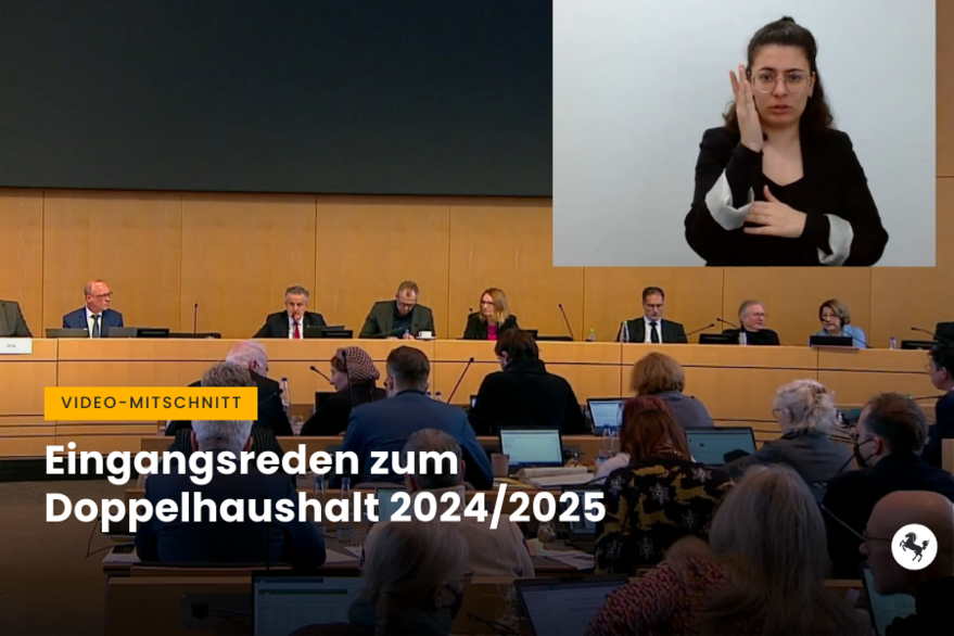 Video-Mitschnitt der Eingangsreden für die Dritte Lesung zum Doppelhaushalt 2024/2025