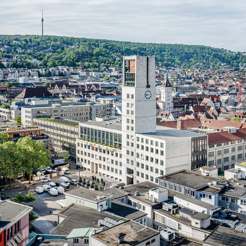 Stuttgarter Rathaus mit Turm