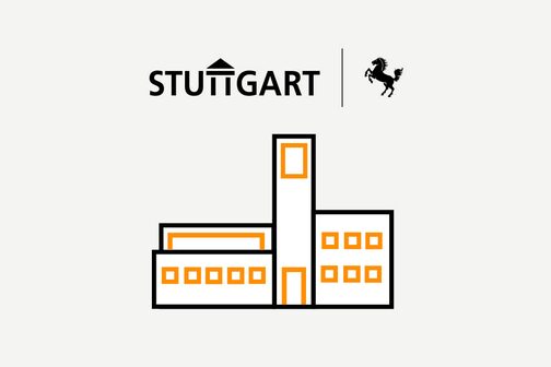 Grafik mit Rathaus und Stuttgart Logo