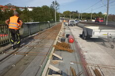 Baustelle auf einer Brücke