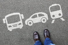 Car train bus choice man people choosing vehicle traffic city