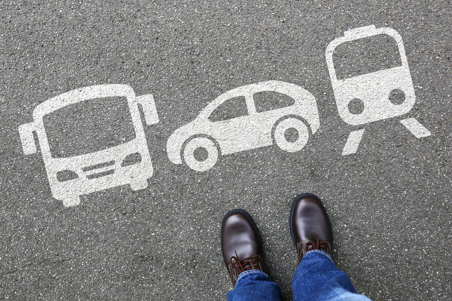 Car train bus choice man people choosing vehicle traffic city
