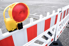 Safety beacon on a road.