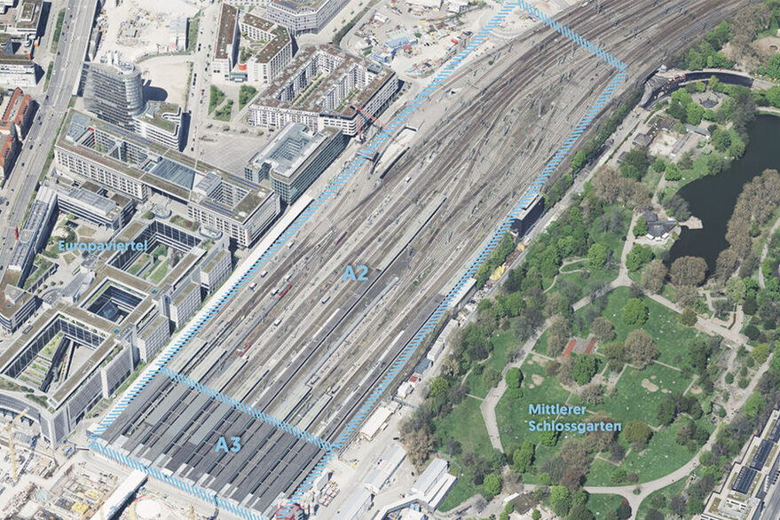 Grafik der Entwicklungsfläche Rosenstein: Im Teilgebiet A2 soll das Europaquartier entstehen.