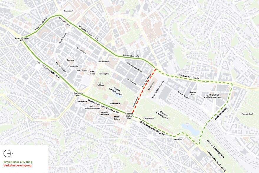 Karte der neuen Führung des City-Rings