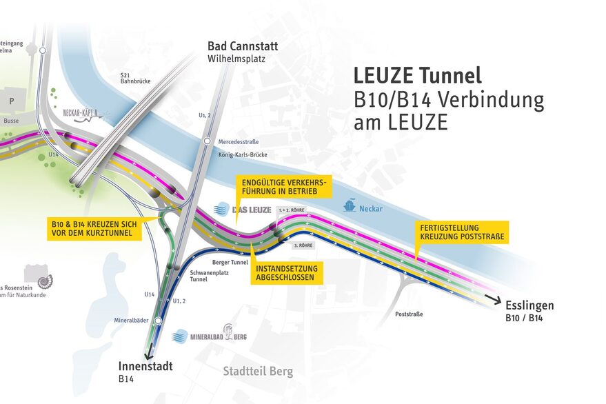 Grafik Verkehrsführung Leuzeknoten