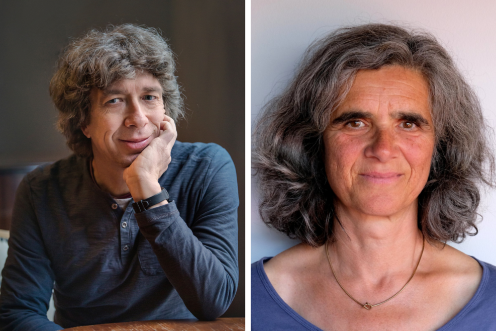Thomas Stangl und Claudia Steinitz, die Preisträger des Johann‐Friedrich‐von‐Cotta‐Literatur‐ und Übersetzerpreises 2020.