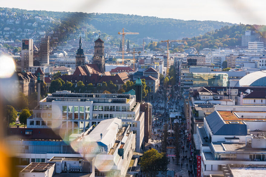 Stuttgarter Innenstadt mit Blick auf die Königstraße