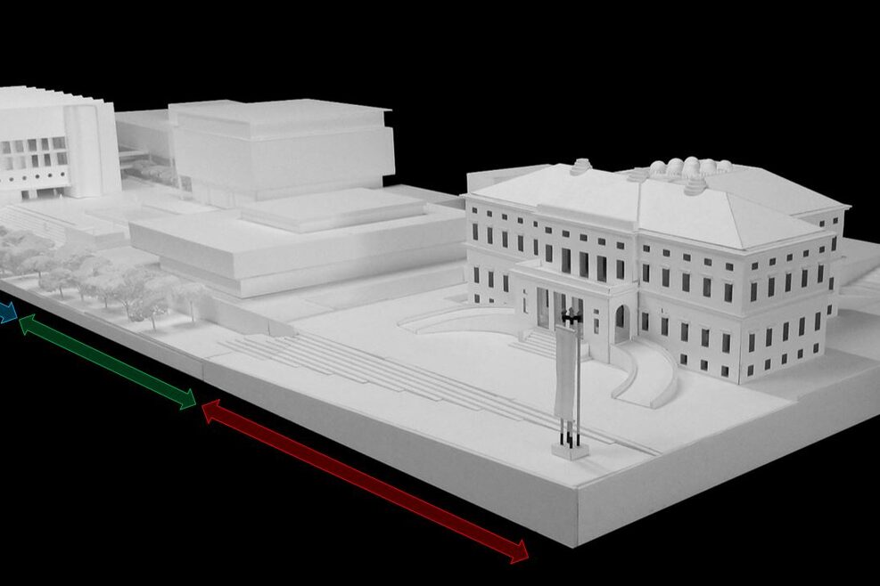 Modell der Kulturmeile mit der neuen Treppe am StadtPalais