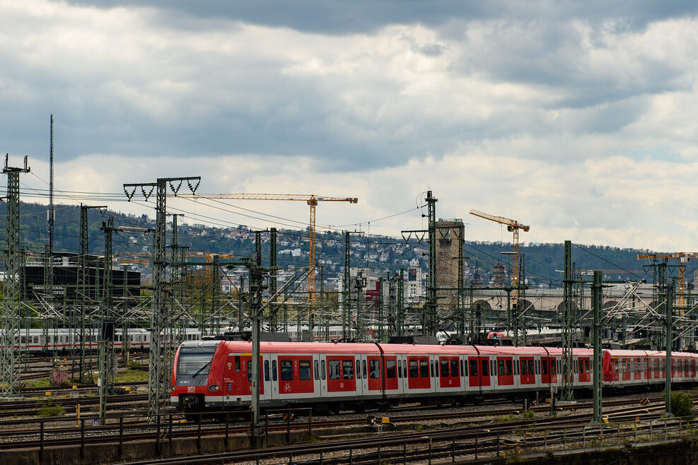 Gleise vor dem Stuttgarter Bahnhof