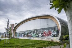 Außenansicht der Skatehalle in Stuttgart-Nord