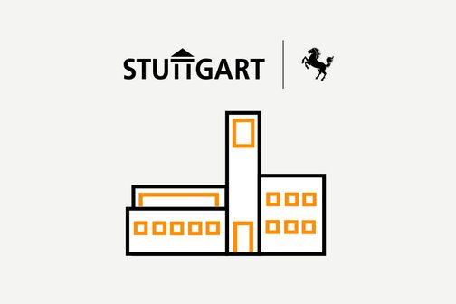 Rathaus Piktogramm mit Stuttgart logo und Rössle