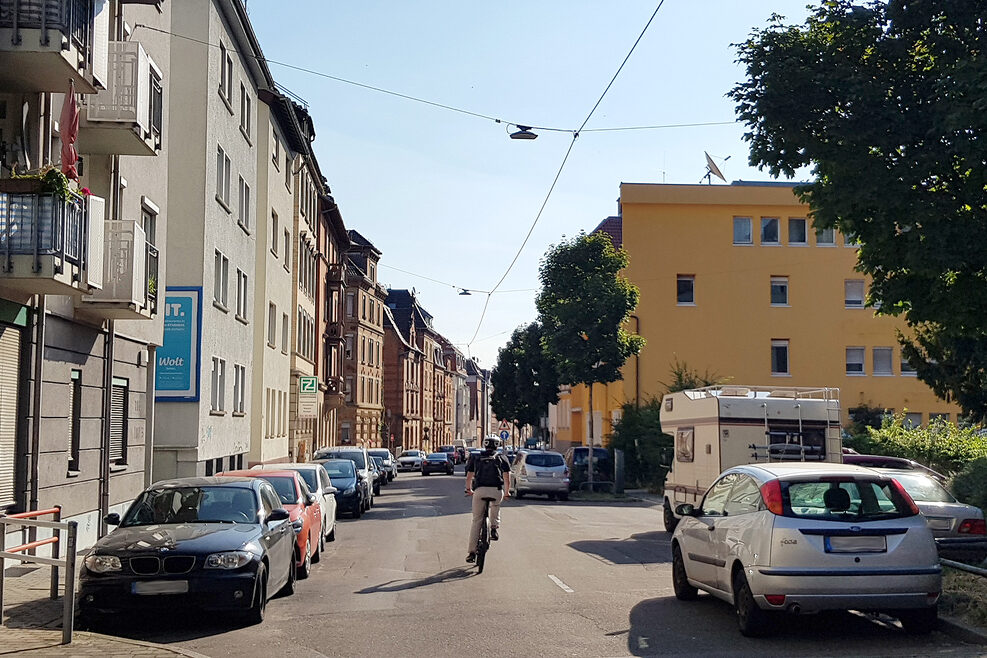 Radfahrer in der Möhringer Straße