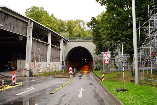 Das Westportal des Wagenburgtunnels