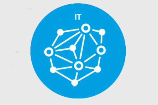 Grafik, die symbolisch das Thema IT darstellt.