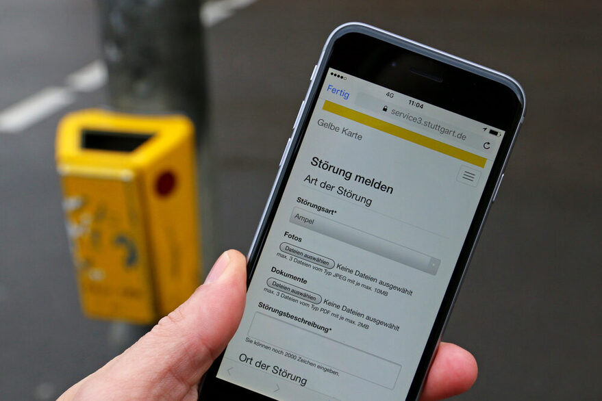 Pictured is the online Yellow Card application on a smartphone.