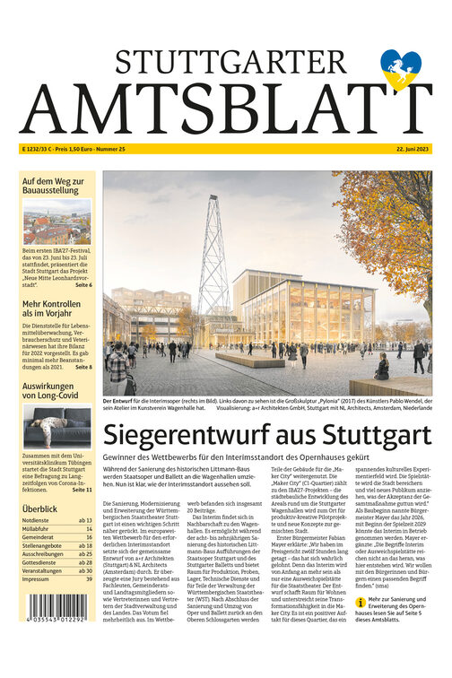 Titelbild des Stuttgarter Amtsblatts