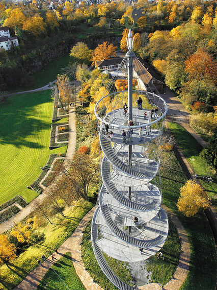 Luftaufnahme vom Killesbergturm