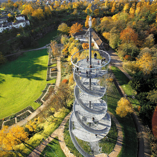 Luftaufnahme vom Killesbergturm