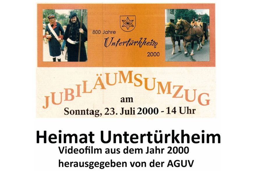 Umzugplakat mit Infos und Fotos zum Umzug der Hintergrund ist orange.