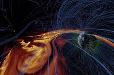 Representation of the solar wind.