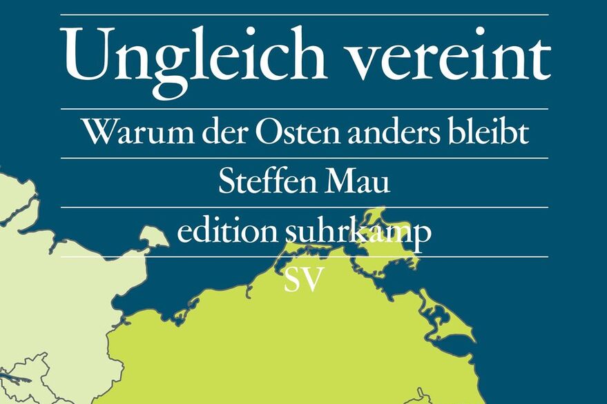 Landkarte mit den neuen Bundesländern farblich hervorgehoben, darüber der Titel des Buches und der Name des Autors