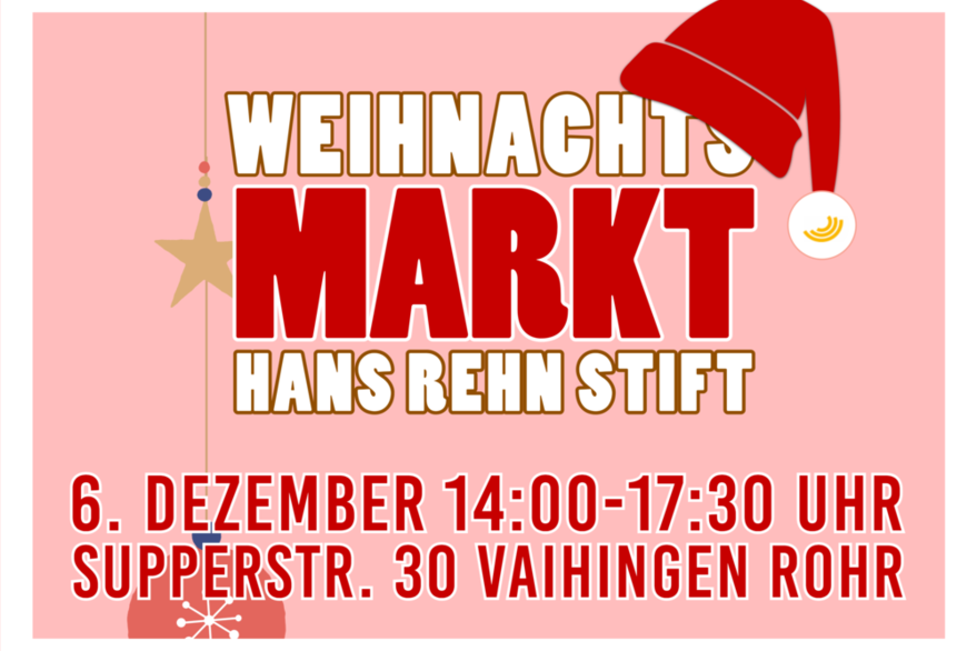 Einladungsplakat mit Schriftzug zum Weihnachtsmarkt